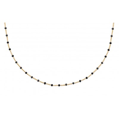 Collier noir en plaqué or pour femme - Pep's - Lyn&Or Bijoux