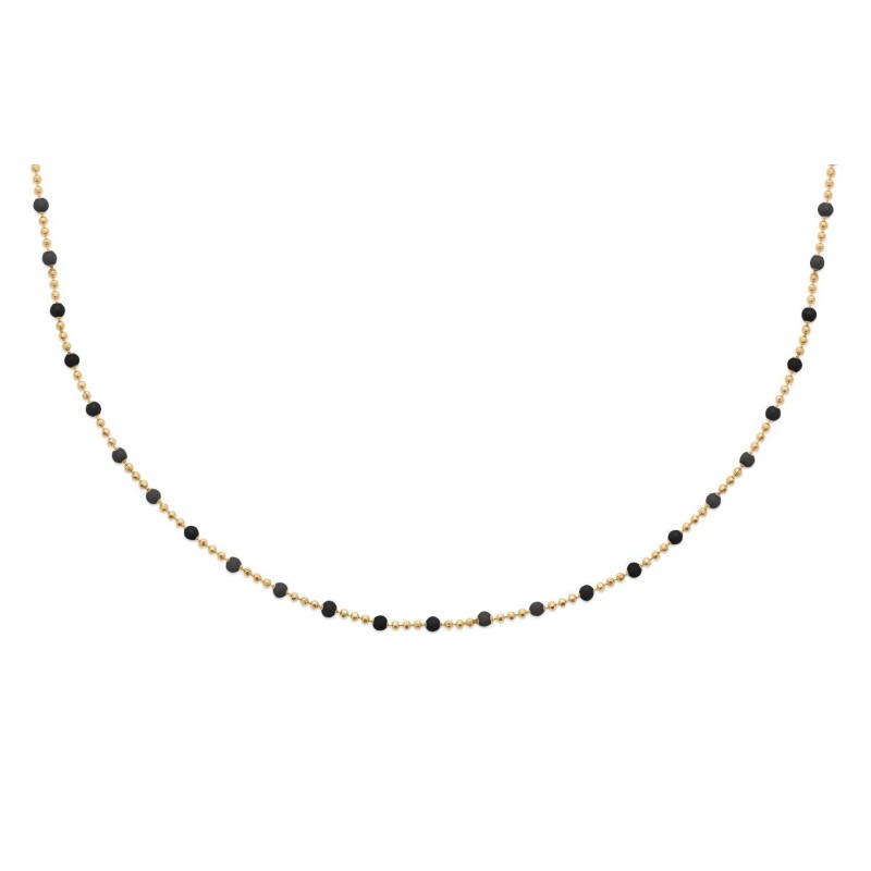Collier noir en plaqué or pour femme - Pep's - Lyn&Or Bijoux