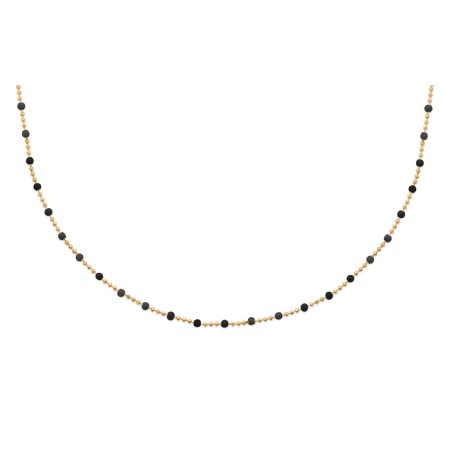 Collier noir en plaqué or pour femme - Pep's - Lyn&Or Bijoux