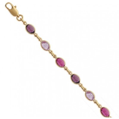 Collier Swarovski en plaqué or pour femme - Swing rose panaché - Lyn&Or Bijoux