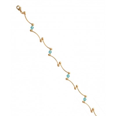 Bracelet Swarovski turquoise pour femme en plaqué or - Délicatesse - Lyn&Or Bijoux