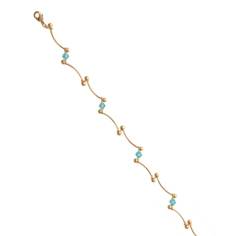 Bracelet Swarovski turquoise pour femme en plaqué or - Délicatesse - Lyn&Or Bijoux