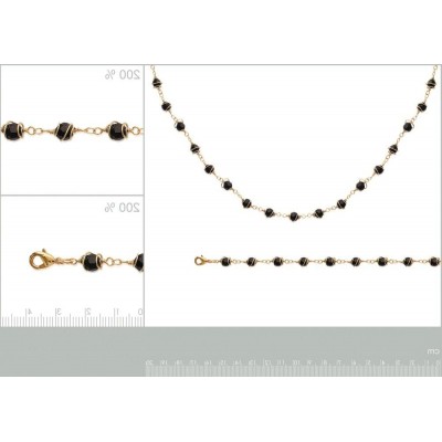 Collier pierre noire en plaqué or pour femme - Bijoux Femme - Lyn&Or Bijoux