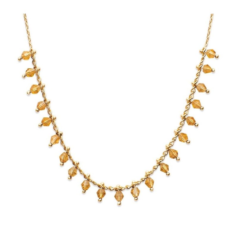 Collier femme en plaqué or et cristal de Swarovski Jaune - Tik - Lyn&Or Bijoux