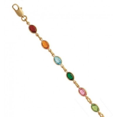 Bracelet Swarovski en plaqué or pour femme - Swing multicolore - Lyn&Or Bijoux