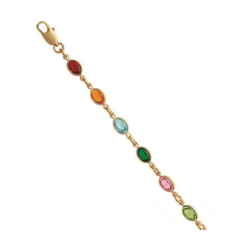 Bracelet Swarovski en plaqué or pour femme - Swing multicolore - Lyn&Or Bijoux