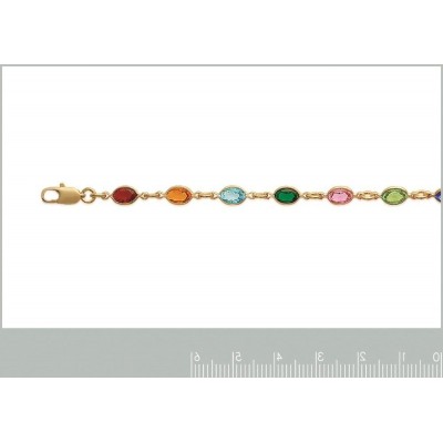 Bracelet Swarovski multicolore en plaqué or pour femme - Lyn&Or Bijoux