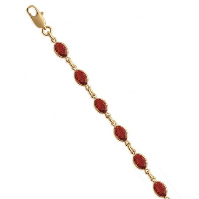 Bracelet Swarovski en plaqué or pour femme - Swing rouge - Lyn&Or Bijoux