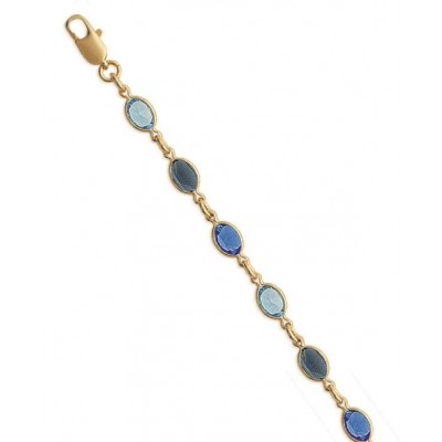 Bracelet Swarovski en plaqué or pour femme - Swing bleu - Lyn&Or Bijoux