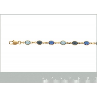 Bracelet Swarovski bleu en plaqué or pour femme - Lyn&Or Bijoux