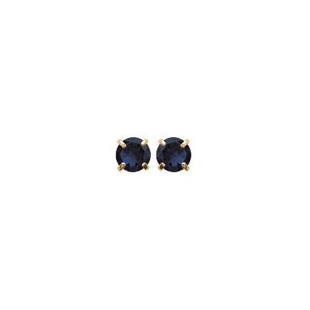 boucles d'oreilles puces avec pierre bleu foncé synthétique 4 mm - Lyn&Or Bijoux