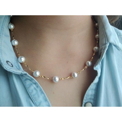 Collier mariage perles blanches pour femme - Lyn&Or Bijoux