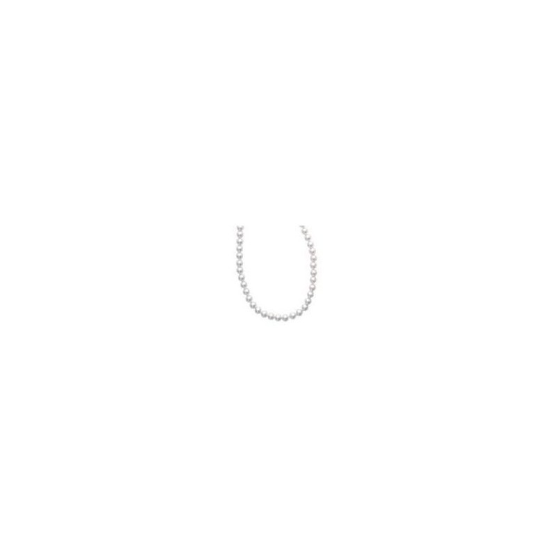 Collier de perles blanches femme, diamètre 6 mm - Mallina - Lyn&Or Bijoux