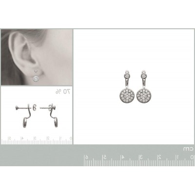 boucles d'oreilles tendance pour femme en argent rhodié et zircon, Dina - Lyn&Or Bijoux