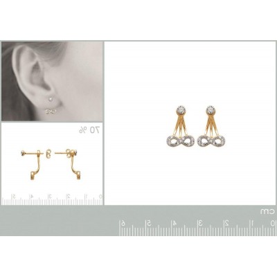 Lobes d'oreille plaqué or et zircon pour femme, Infini - Lyn&Or Bijoux