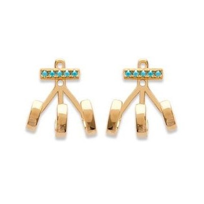 Lobes d'oreille femme en plaqué et turquoise pour femme pour femme - Suzy - Lyn&Or Bijoux
