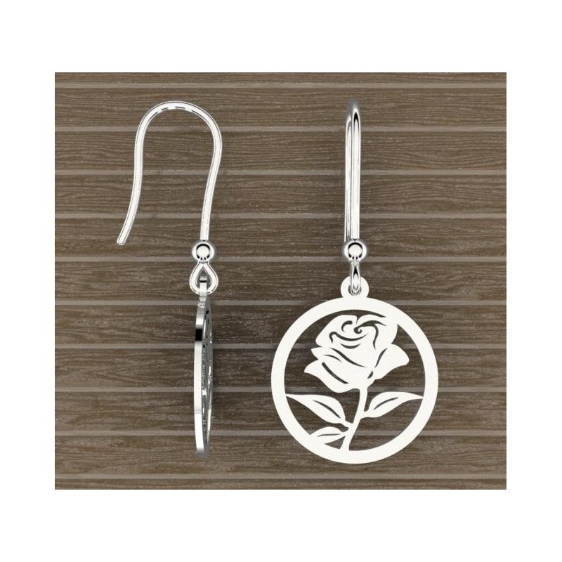 boucles d'oreilles argent pour Femme - Rosier - Lyn&Or Bijoux