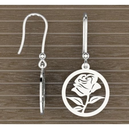 boucles d'oreilles argent pour Femme - Rosier - Lyn&Or Bijoux