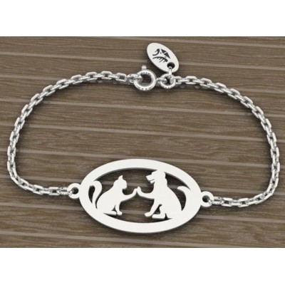 Bracelet argent pour Femme - Chien et Chat - Lyn&Or Bijoux