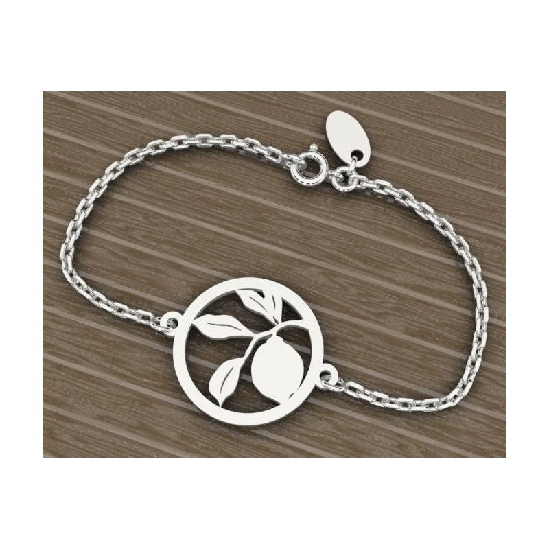 Bracelet pour femme en argent rhodié - Citronnier - Lyn&Or Bijoux