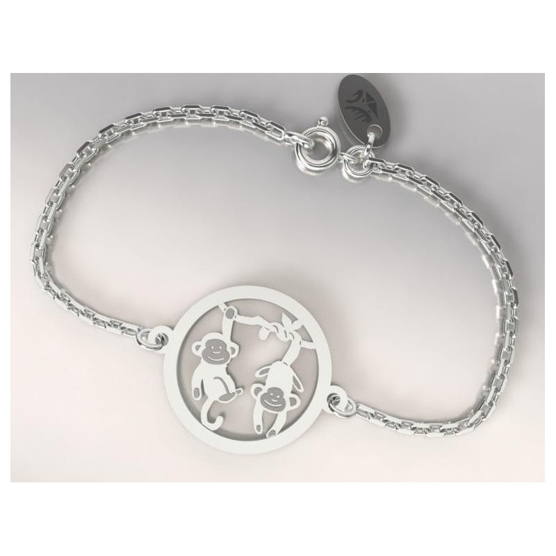 Bracelet femme en argent, Singe par CabaneTchanque - Lyn&Or Bijoux