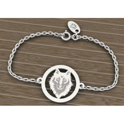 Bracelet pour femme en argent 925 - Tête de Loup - Lyn&Or Bijoux