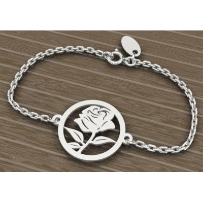 Bracelet créateur pour femme en argent rhodié - Rosier - Lyn&Or Bijoux