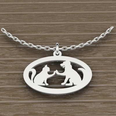 Collier et pendentif argent pour Femme - Chien et Chat - Lyn&Or Bijoux
