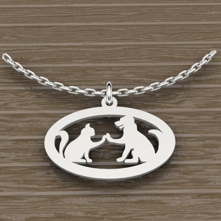 Collier et pendentif argent pour Femme - Chien et Chat - Lyn&Or Bijoux Collier et pendentif argent pour Femme - Chien et Chat - Lyn&Or Bijoux