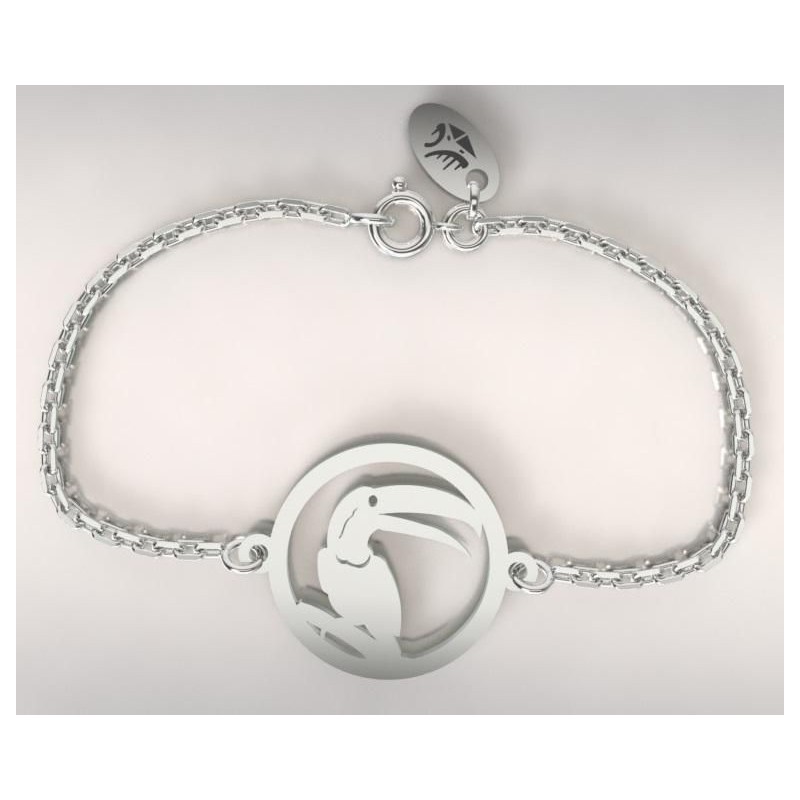 Bracelet créateur pour femme en argent rhodié - Toucan - Lyn&Or Bijoux