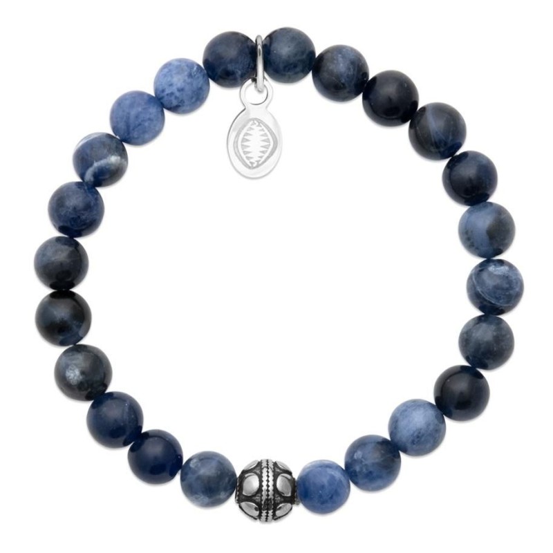 Bracelet pour femme Sodalite et acier - Shark'n Stones Bleu - Lyn&Or Bijoux