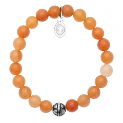 Bracelet pour femme Aventurine et acier - Shark'n Stones Orange - Lyn&Or Bijoux