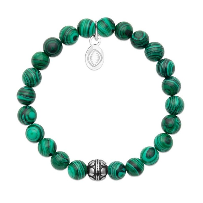 Bracelet pour femme Malachite et acier - Shark'n Stones Vert - Lyn&Or Bijoux