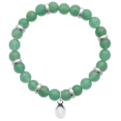 Bracelet pour homme Aventurine et acier - Shark'n Stones Vert - Lyn&Or Bijoux