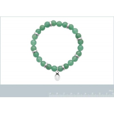 Bracelet en pierres naturelles pour homme Aventurine et acier, marque Shark'n Stones Vert - Lyn&Or Bijoux