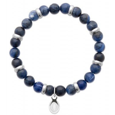Bracelet pour homme Jaspe et acier - Shark'n Stones Bleu - Lyn&Or Bijoux