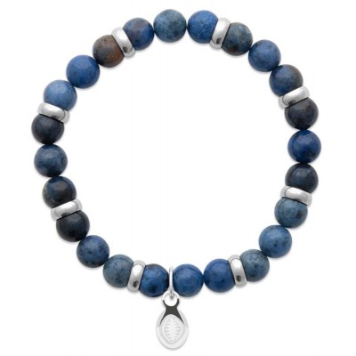 Bracelet pour homme Aventurine et acier - Shark'n Stones Bleu - Lyn&Or Bijoux