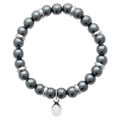 Bracelet pour homme Hématite et acier - Shark'n Stones Gris - Lyn&Or Bijoux
