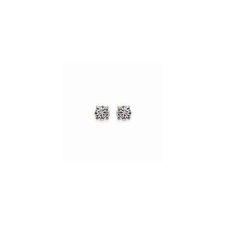 Boucles d'oreille puces en argent et cristal de Swarovski blanc 2 mm - Lyn&Or Bijoux