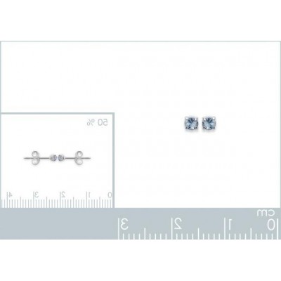 Boucles d'oreille puces en argent et cristal 2 mm, Couleur bleu ciel - Lyn&Or Bijoux