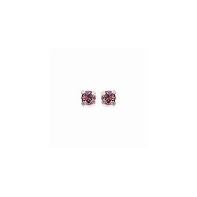 Boucles d'oreille puces en argent et cristal 2 mm, Couleur rose - Lyn&Or Bijoux