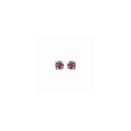 boucles d'oreilles puces en argent et cristal 2 mm, Couleur rose - Lyn&Or Bijoux
