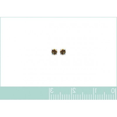 Boucles d'oreille puces en argent et cristal de Swarovski multicolore 2 mm - Lyn&Or Bijoux