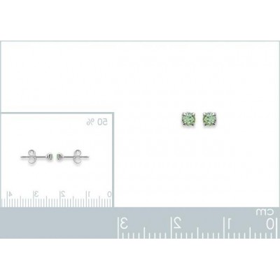 Boucles d'oreille puces en argent et cristal de Swarovski vert clair 2 mm - Lyn&Or Bijoux