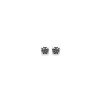 Boucles d'oreille puces en argent et cristal 2 mm, Couleur grise - Lyn&Or Bijoux