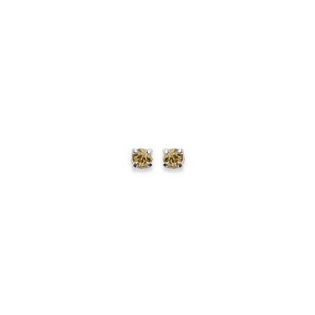 Boucles d'oreille puces en argent et cristal 2 mm, Couleur jaune - Lyn&Or Bijoux