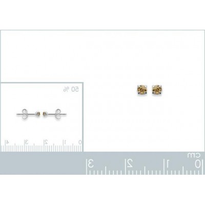 Boucles d'oreille puces en argent et cristal de Swarovski jaune 2 mm - Lyn&Or Bijoux