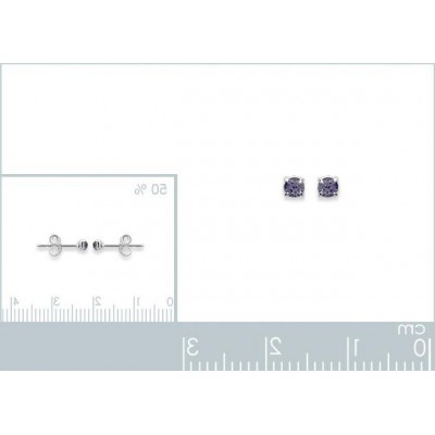 boucles d'oreilles puces en argent et cristal de Swarovski violet foncé 2 mm - Lyn&Or Bijoux