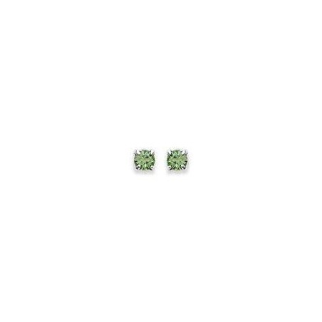Boucles d'oreille puces en argent et cristal 2 mm, Couleur vert moyen - Lyn&Or Bijoux
