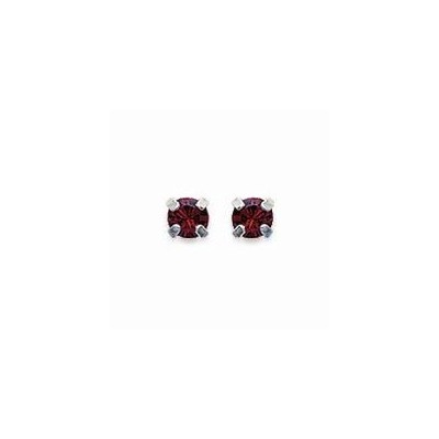 Boucles d'oreille puces en argent et cristal 3 mm, Couleur rouge - Lyn&Or Bijoux